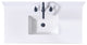 Andalo Engineered Stone Vanity Top, Snow White With White Sink, 43"