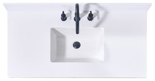 Andalo Engineered Stone Vanity Top, Snow White With White Sink, 43"