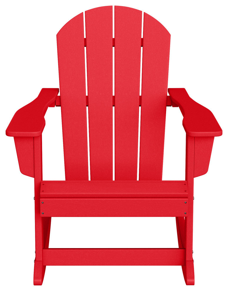 WestinTrends Outdoor Patio Adirondack Rocking Chair Lounger, Porch Rocker, Red