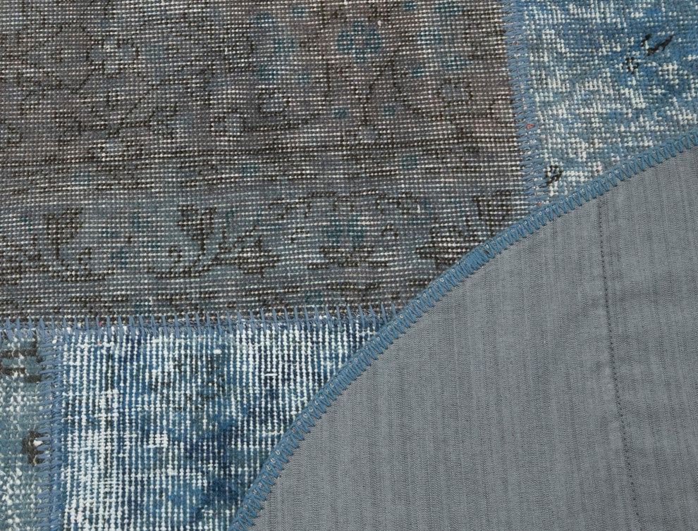 Rug N Carpet - Handmade Turkish 5' 1" x 5' 1" Small Round Patchwork Rug