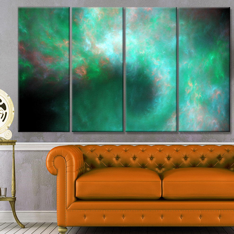 Perfect Clear Blue Starry Sky, Abstract Canvas Art Print, 48"x28", 4 Panels
