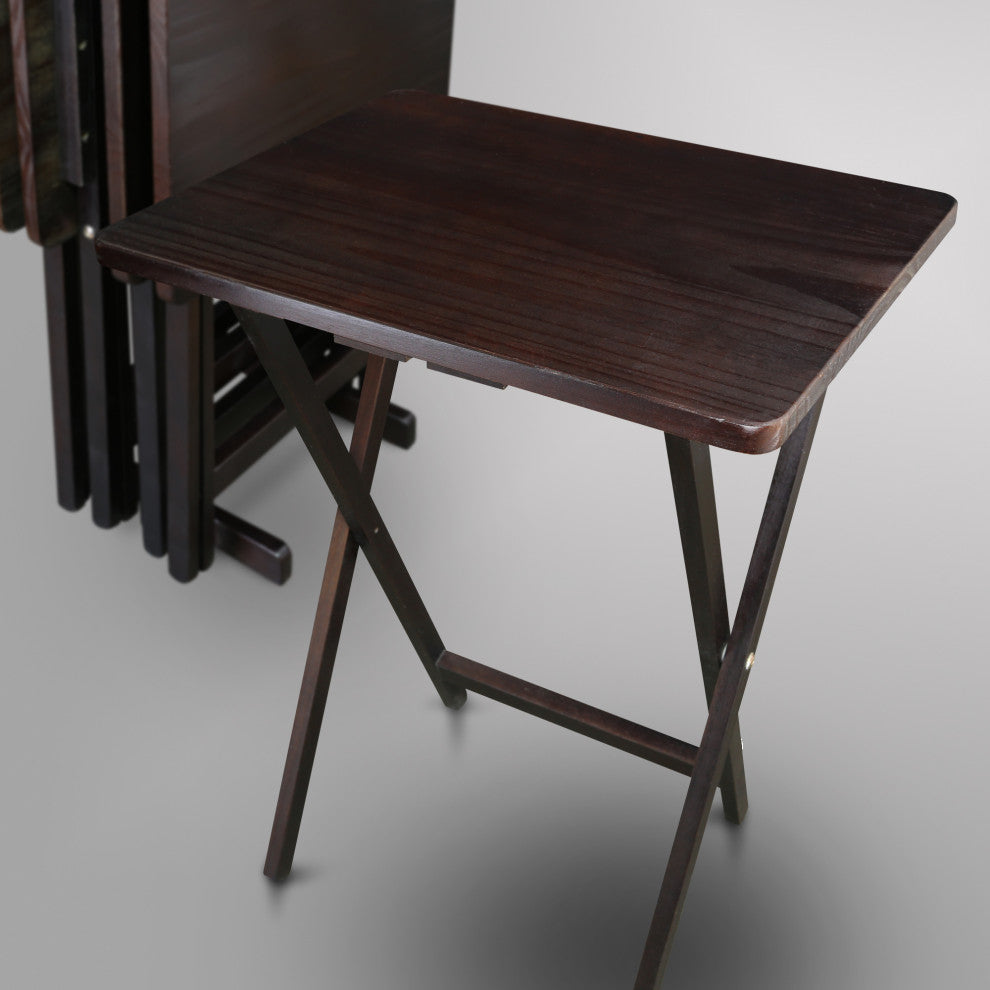 5 Pieces Tray Table Set, Espresso