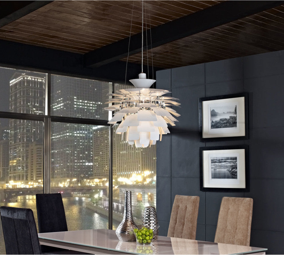 Modern Contemporary Living Dining Room 24" Ceiling Light Chandelier Copper, Whit