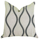 Bella Curve Green and Beige Luxury Throw Pillow, 24"x24"