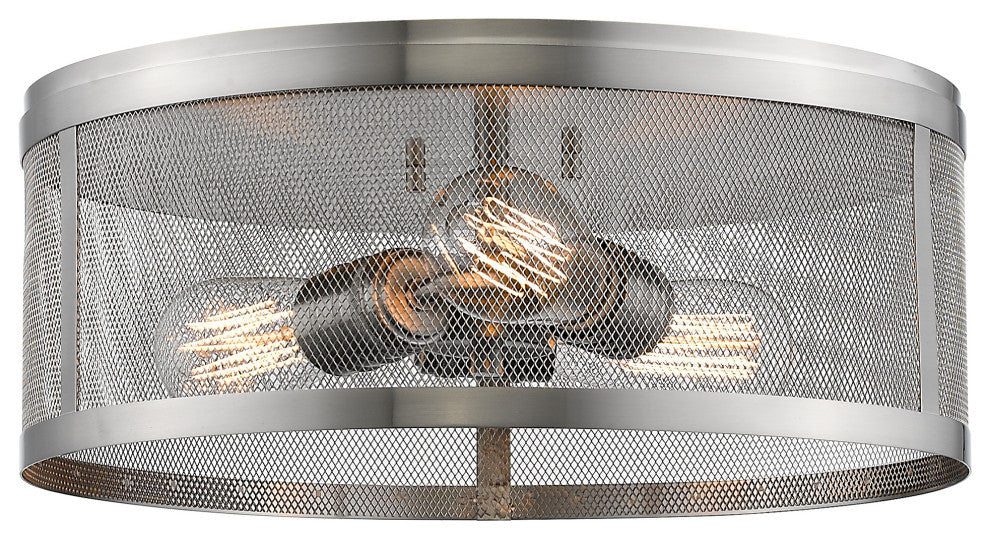 Zlite 331F14-BN 3-Light Flush Mount, Brushed Nickel