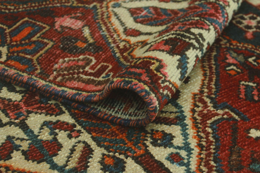 Fine Vintage Distressed Hallie Burgundy/Navy Rug, 7'1x9'7