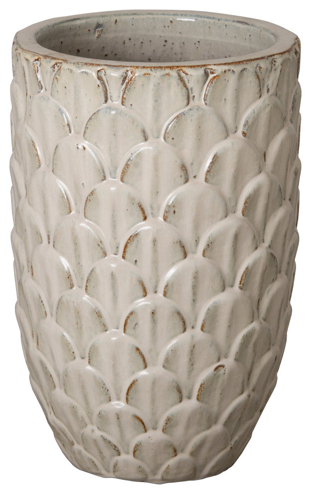 Pinecone Planter, Antq Wt Medium 12.5x19H