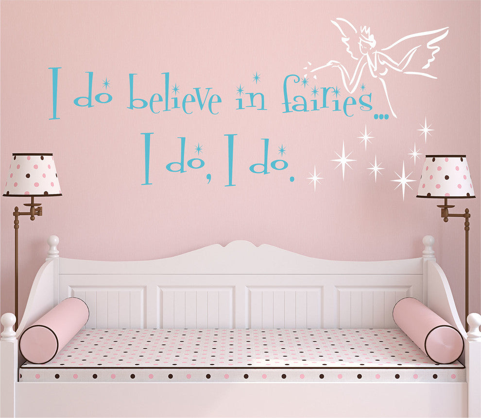 Believe in Fairies Wall Decal, 12", Cranberry
