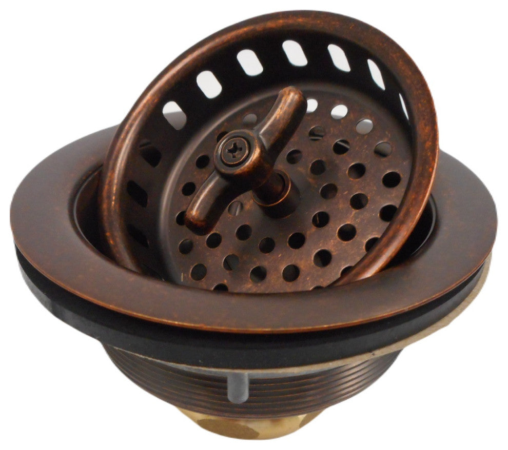16" Rustic Farmhouse Copper Kitchen Bar Prep Sink with a 3.5"  Strainer Drain