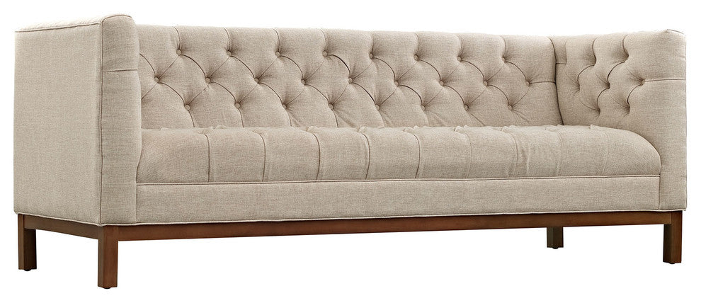 Modern Beige Panache Living Room Set Upholstered Fabric, 3-Piece Set