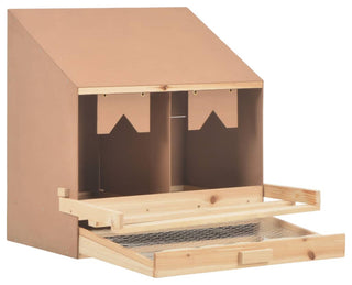 vidaXL Chicken Nesting Boxes 2 Compartments Hen Laying Nest Solid Wood Pine