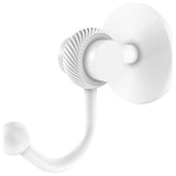 Satellite Orbit Two Robe Hook With Twist Accents, Matte White