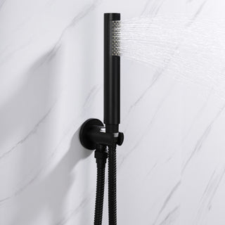 Salamonio Set 8" Matte Black Round Rain Shower and Handheld