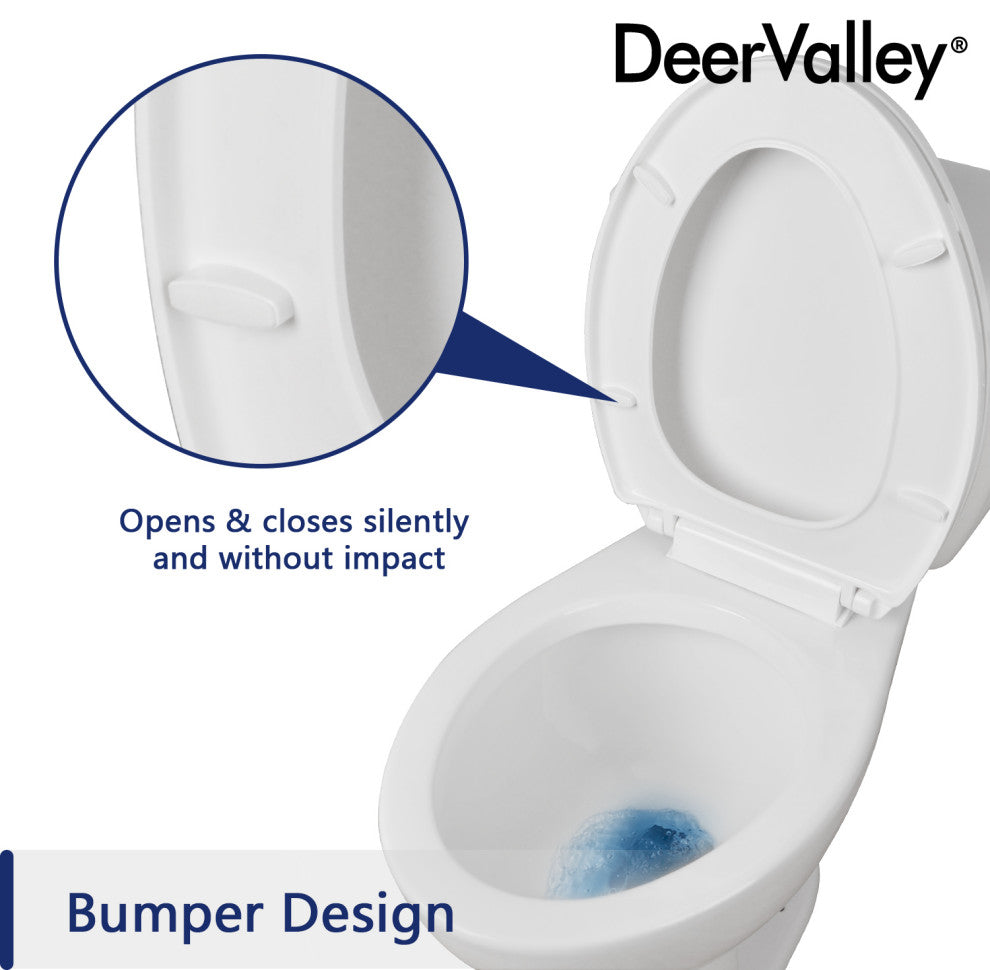Two-Piece Elongated Toilet White ADA Comfort Height Bathroom Toilet
