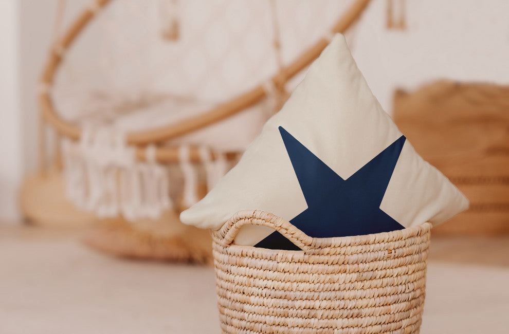 14x20" Li'l Boxes Nautical Decorative Indoor Pillow, Shark Blue