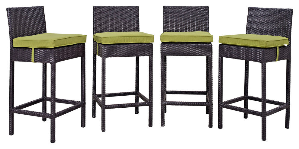 Espresso Peridot Convene 4 Piece Outdoor Patio Pub Set
