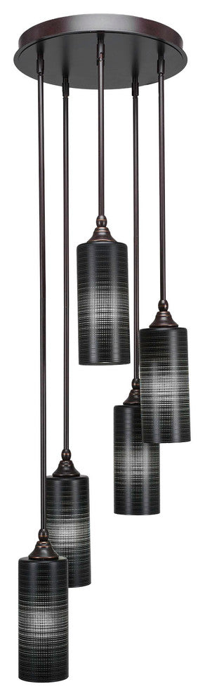 Empire 5-Light Cluster Pendalier, Dark Granite/Black Matrix