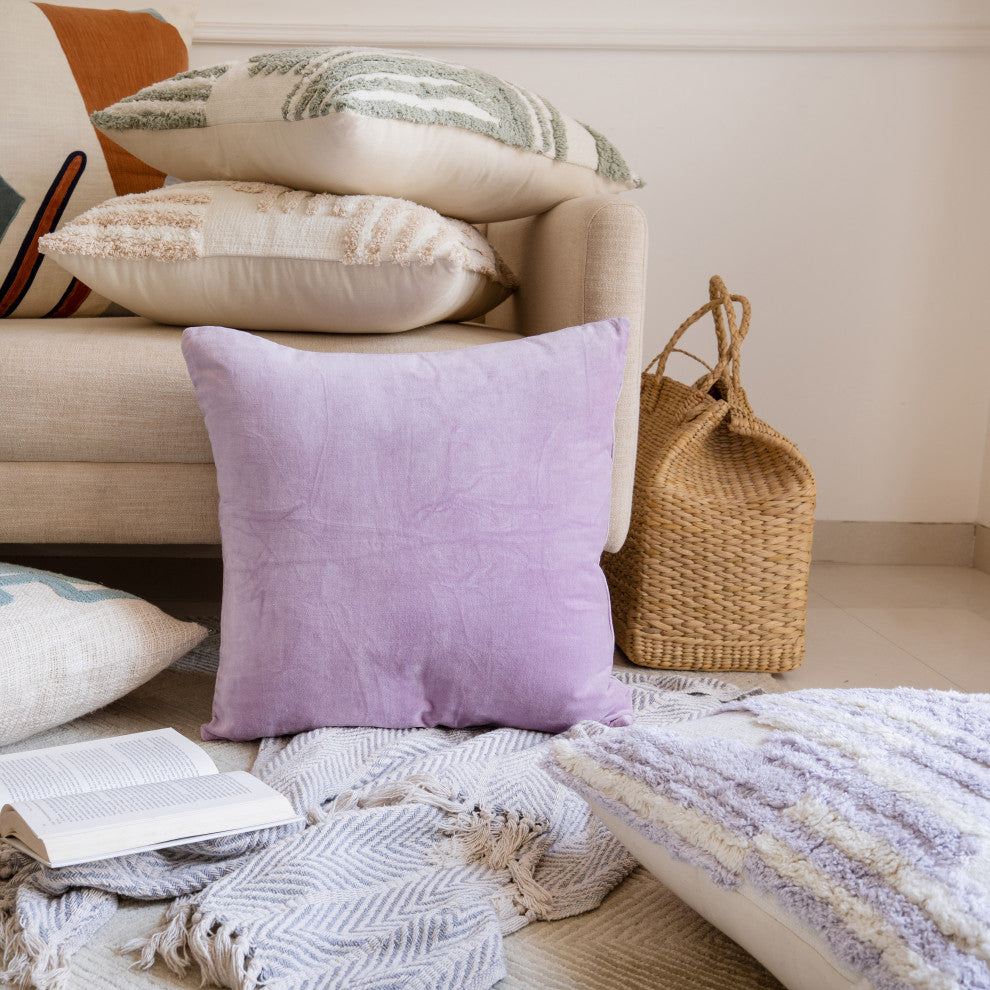 Stacy Garcia Lilac Velvet Handmade Throw Pillow