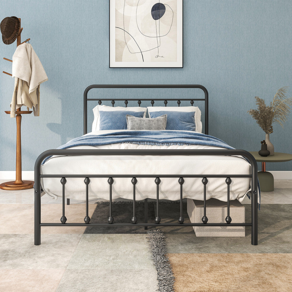 Gewnee FULL Metal Platform Bed Frame with Headboard