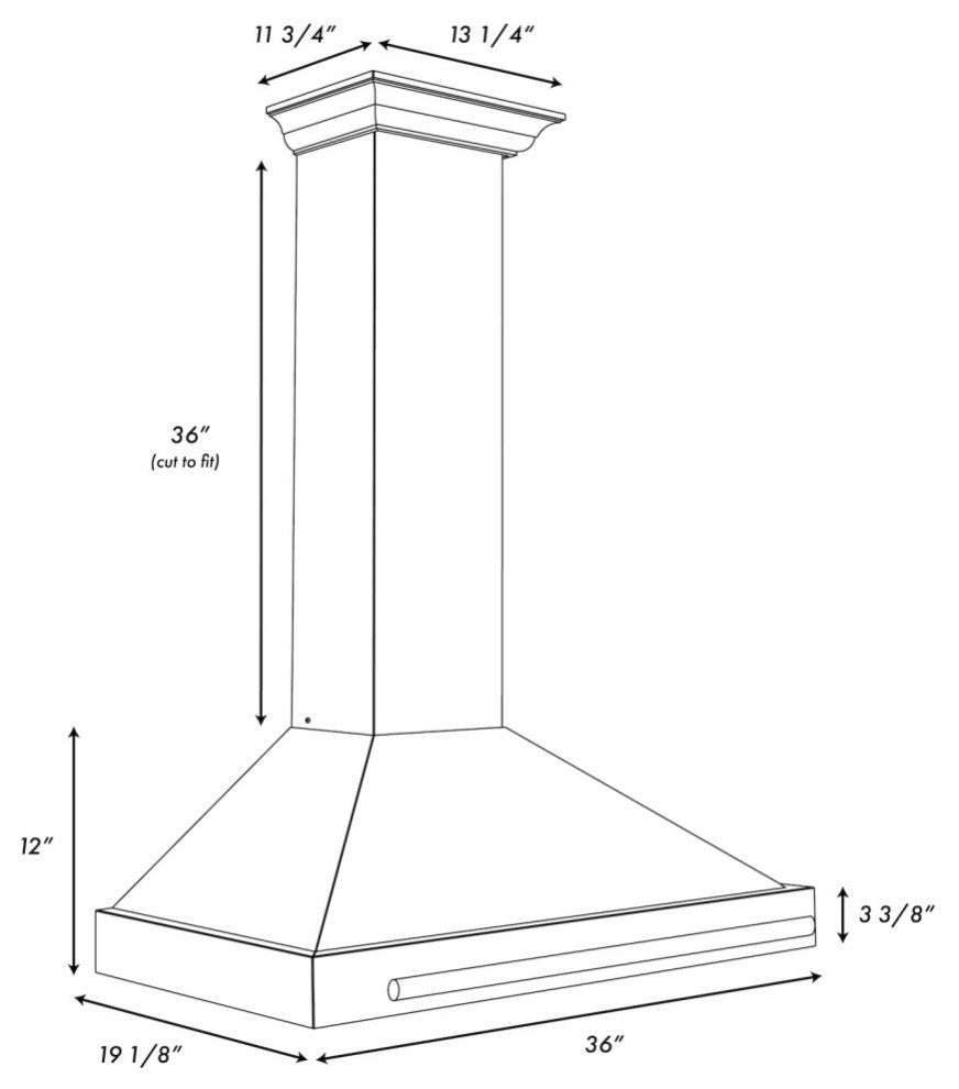 ZLINE 36 in. Autograph Edition Stainless Steel Range Hood, KB4STZ-BLM36-G