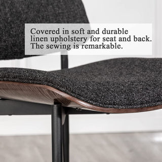 Modern Leather Side Dining Chairs , Black