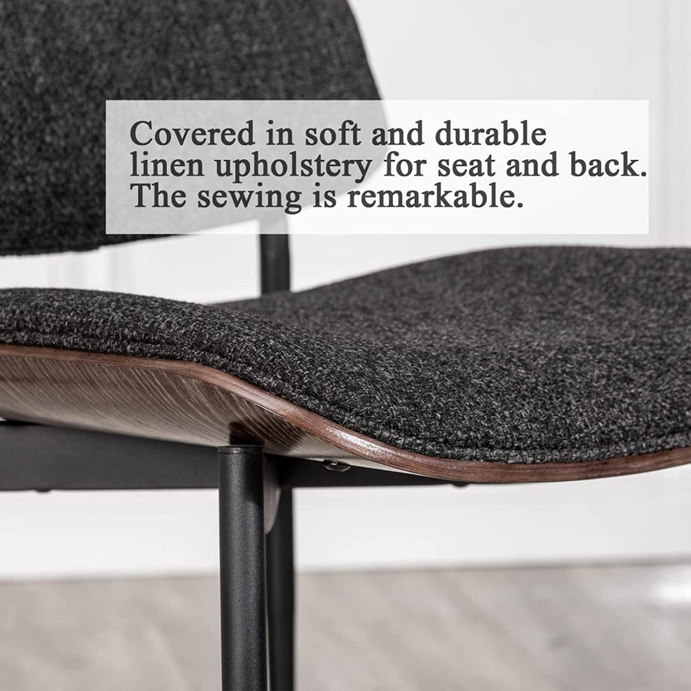 Modern Leather Side Dining Chairs , Black