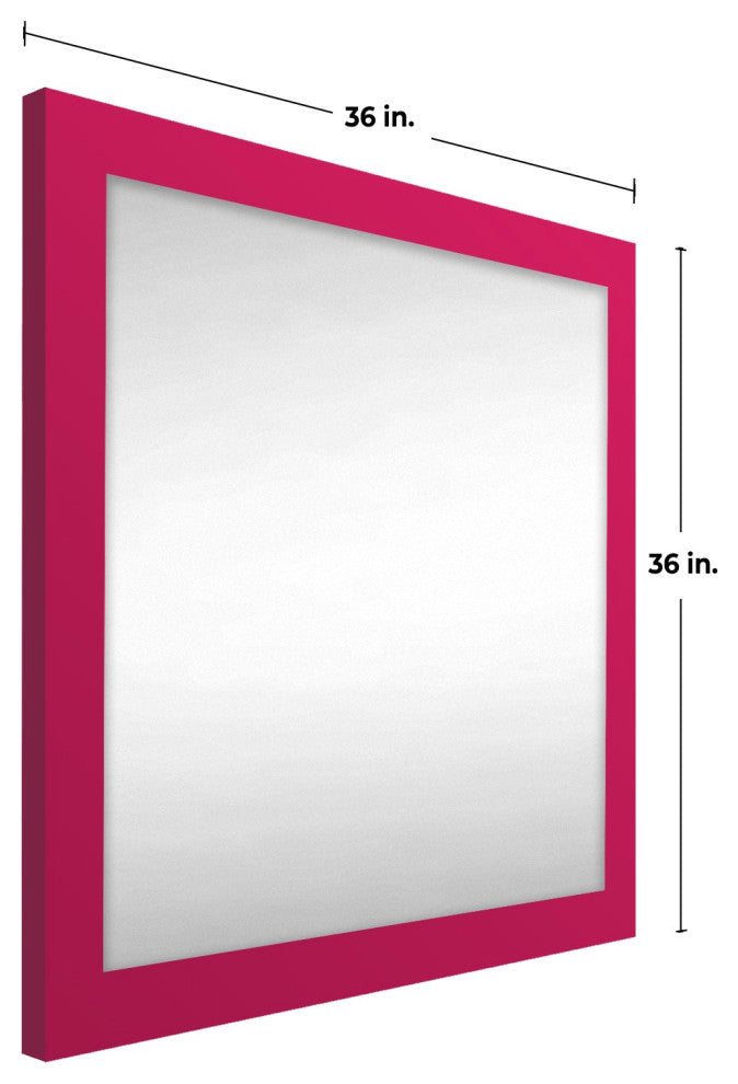36"x36" Pop of Color Wall/Floor Mirror Art, Intense Pink