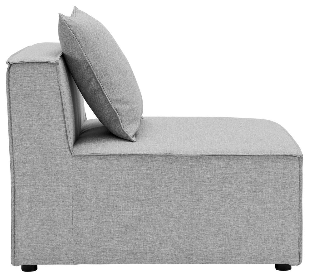 Saybrook Outdoor Patio Upholstered 4-Piece Sectional Sofa Gray