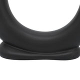 Ceramic 8"H U-Shaped Vase With Base, Black