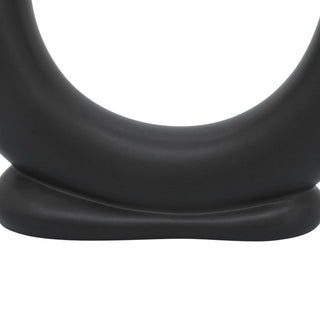 Ceramic 8"H U-Shaped Vase With Base, Black