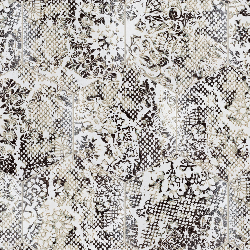 Inedita Hex White Porcelain Floor and Wall Tile