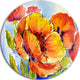 Bouquet Of Full Blown Poppies, Floral Large Disc Metal Wall Art, 23"