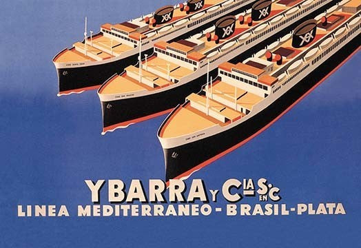 Ybarra and Company Mediterranean-Brazil-Plata Cruise Line-Fine Art Giclee Print