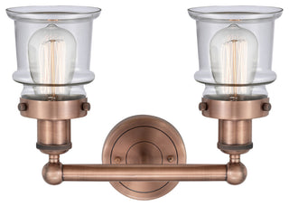 Canton 2-Light 14" Bath Vanity Light, Antique Copper Finish, Clear Shade