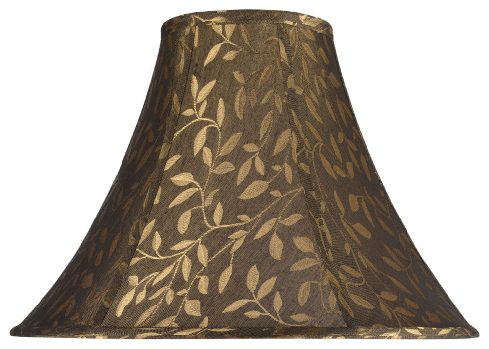 30046 Bell Shape Spider Lamp Shade, Brown, 16" wide, 6"x16"x12"