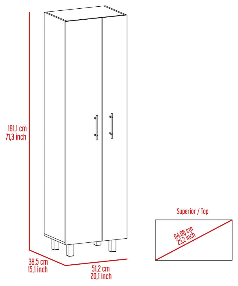 Norway Broom Closet Pantry, White