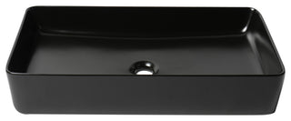 Black Matte 24" Modern Rectangular Above Mount Ceramic Sink