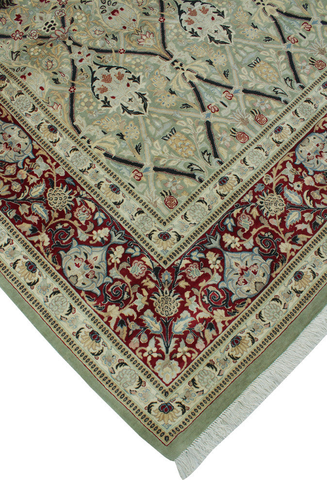 Pak-Persian Mujahid Light Green Rug, 9'1x12'5