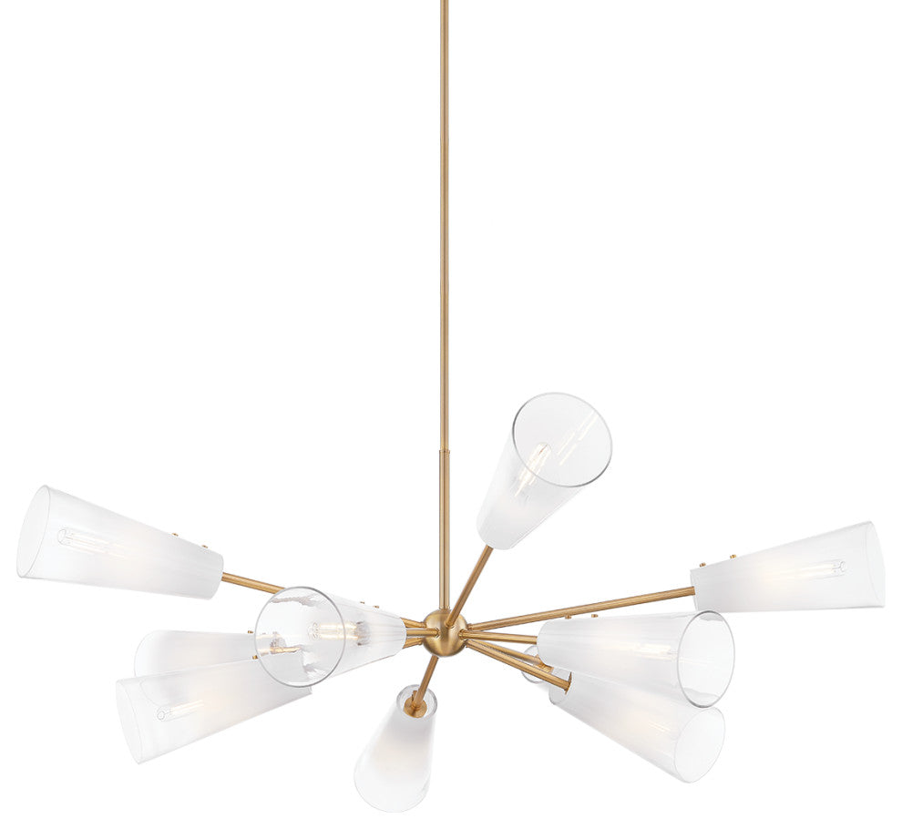 10-Light Chandelier, Patina Brass
