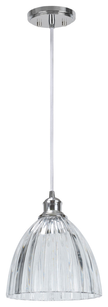 61004-2 Adjustable 1-Light Hanging Mini Pendant Ceiling Light, Chrome
