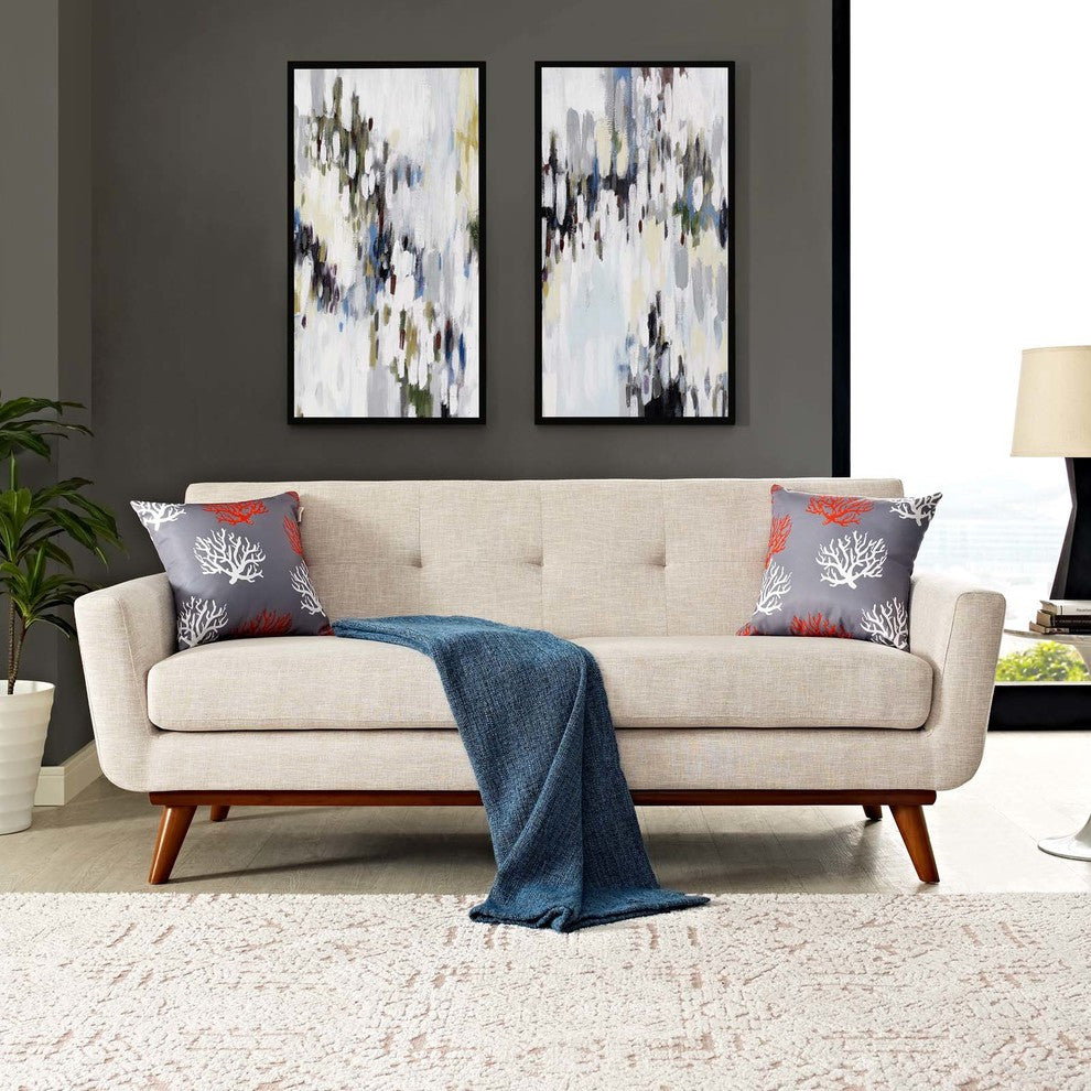 Modway Engage Upholstered Loveseat, Beige