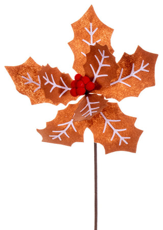 Vickerman 22" Red and White Felt Poinsettia, 4 per bag.