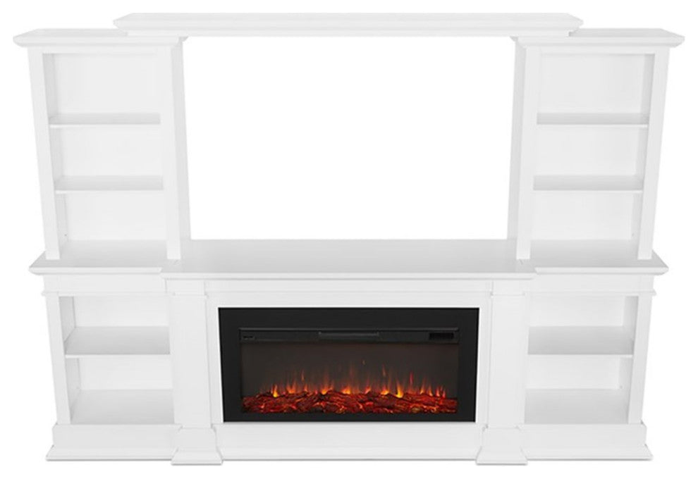 Real Flame Monte Vista Electric Fireplace Entertainment Center in White