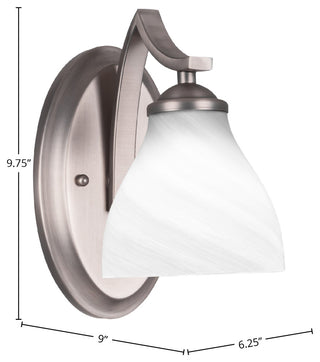 Zilo Wall Sconce Shown, Graphite Finish With 6.25" White Marble Glass