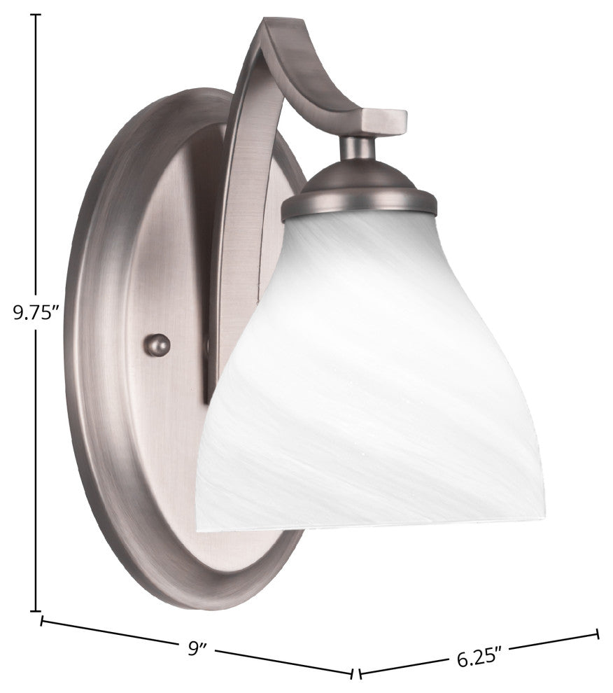 Zilo Wall Sconce Shown, Graphite Finish With 6.25" White Marble Glass