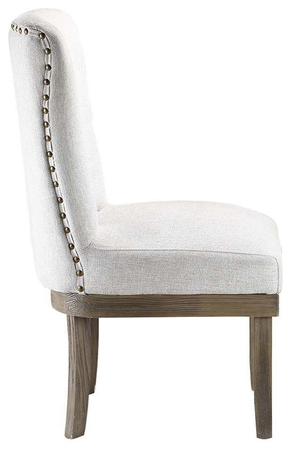 Set of 2 Linen Side Chair, Gray