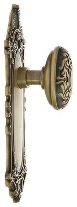 Single Victorian Plate With Victorian Knob, Antique Brass