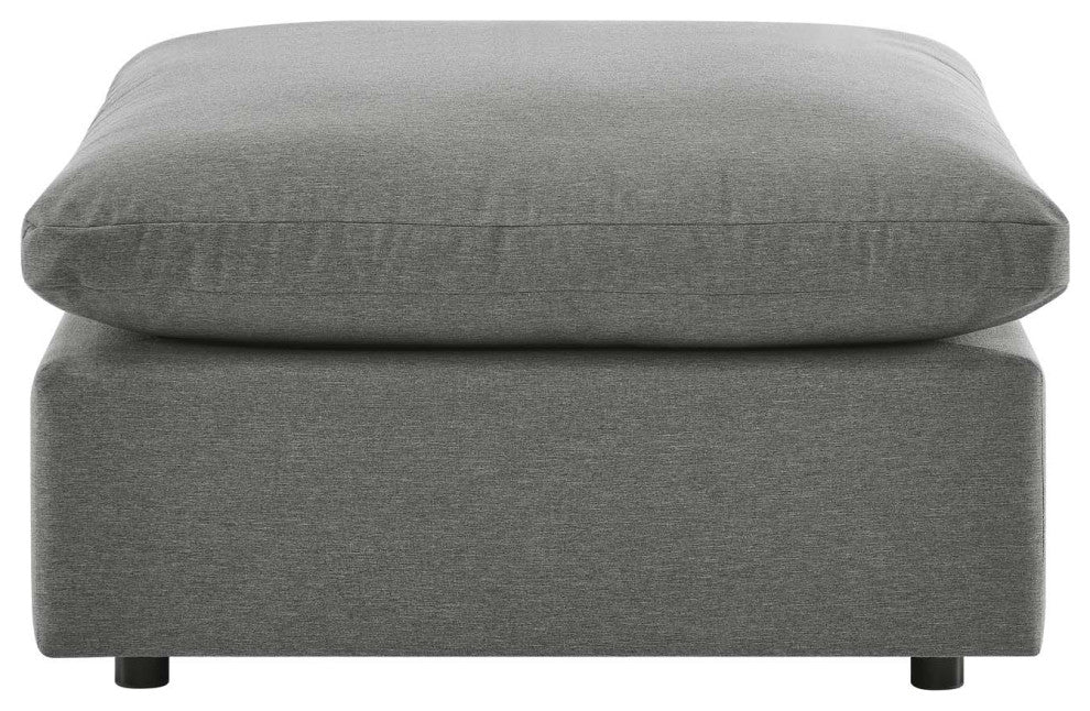 Modular Ottoman Lounge Chair, Charcoal Gray, Modern, Outdoor Hospitality