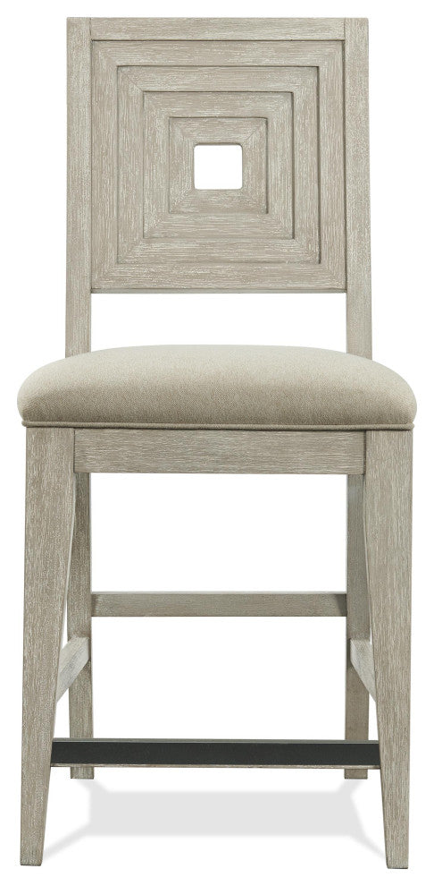Riverside Furniture Cascade Upholstered Wood Back Counter Stool, Set of 2