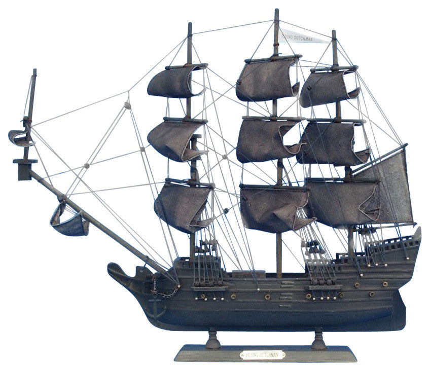 Wooden Flying Dutchman Model Pirate Ship, 20"